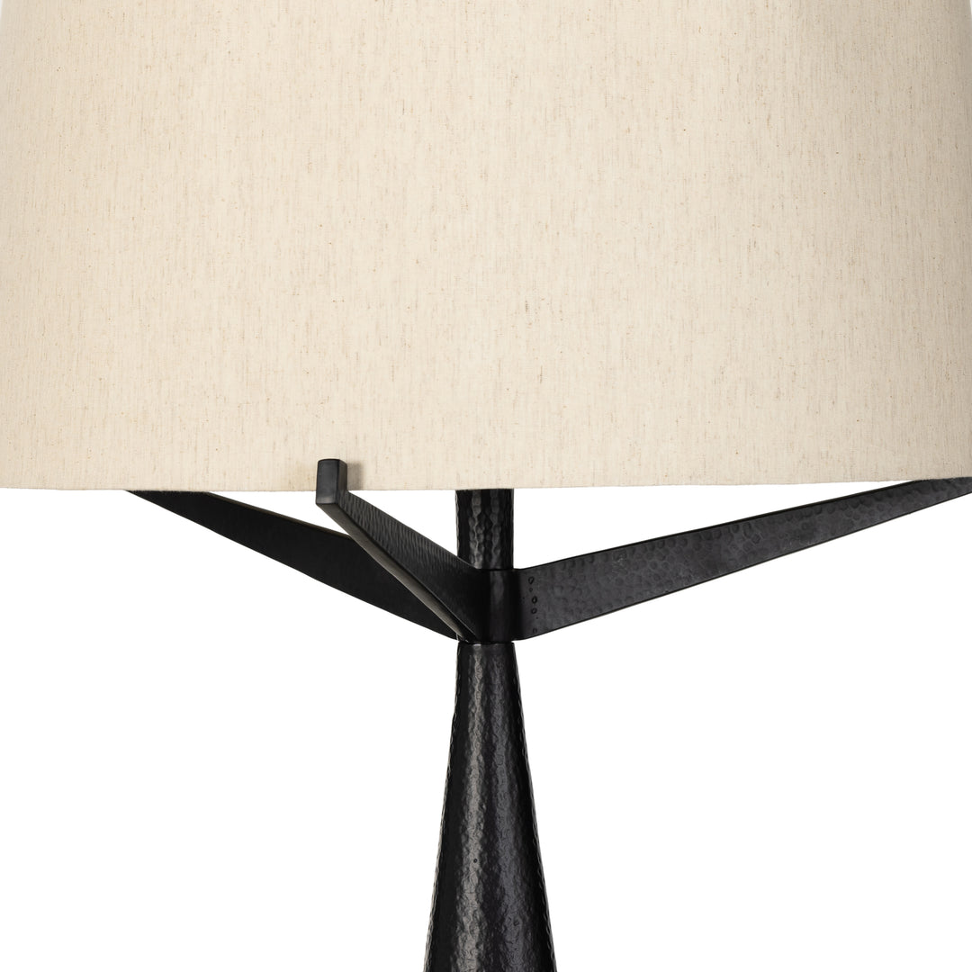 Odelle Floor Lamp - Hammered Black Aluminum