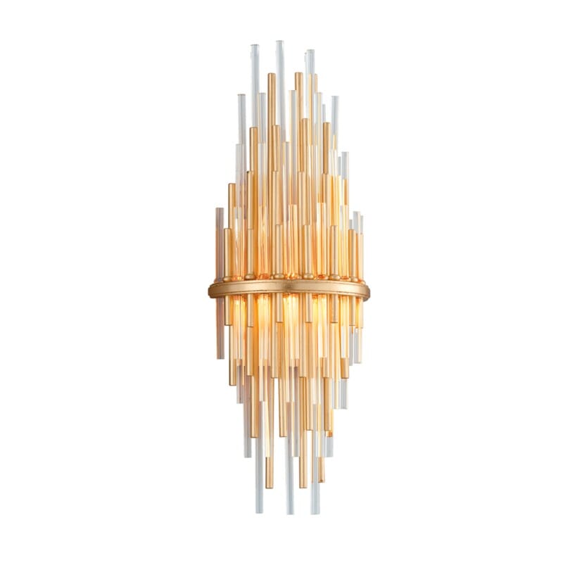 Corbett Corbett Theory 1 Light Wall Sconce Tall - Gold Leaf W Polished Stainless 238-12