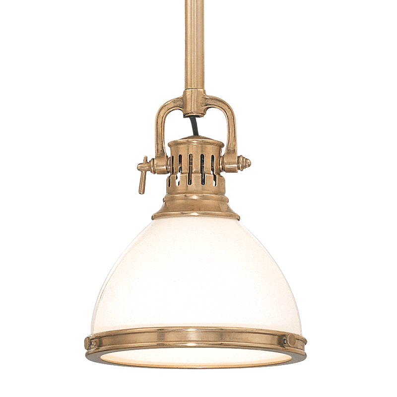 Hudson Valley Lighting Hudson Valley Lighting Randolph Pendant - Aged Brass & Opal Glossy 2623-AGB