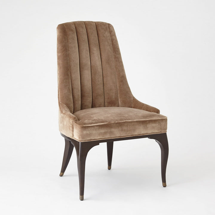 Global Views Channel Tufted Dining Chair - Mushroom