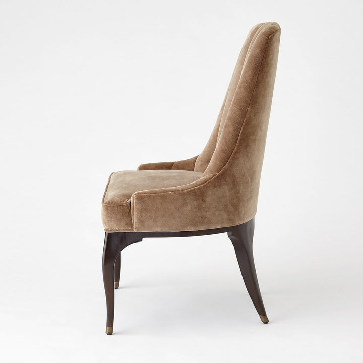 Global Views Channel Tufted Dining Chair - Mushroom