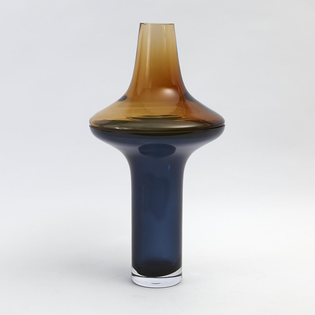 Global Views Global Views Tall Amber Over Cobalt Vase Large - Yellow & Blue 6.60285