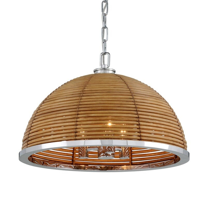 Corbett Corbett Carayes Carayes 3 Light Chandelier - Available in 2 Finishes Natural Rattan Stainless Steel 277-43