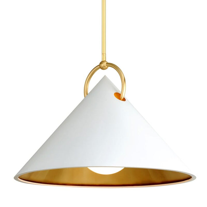 Corbett Corbett Charm 1 Light Pendant - Available in 2 Colors & 3 Sizes Gold Leaf/White / 26.5" Height 290-43