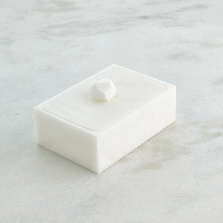 Facet Knob Box - White - Available in 2 Sizes