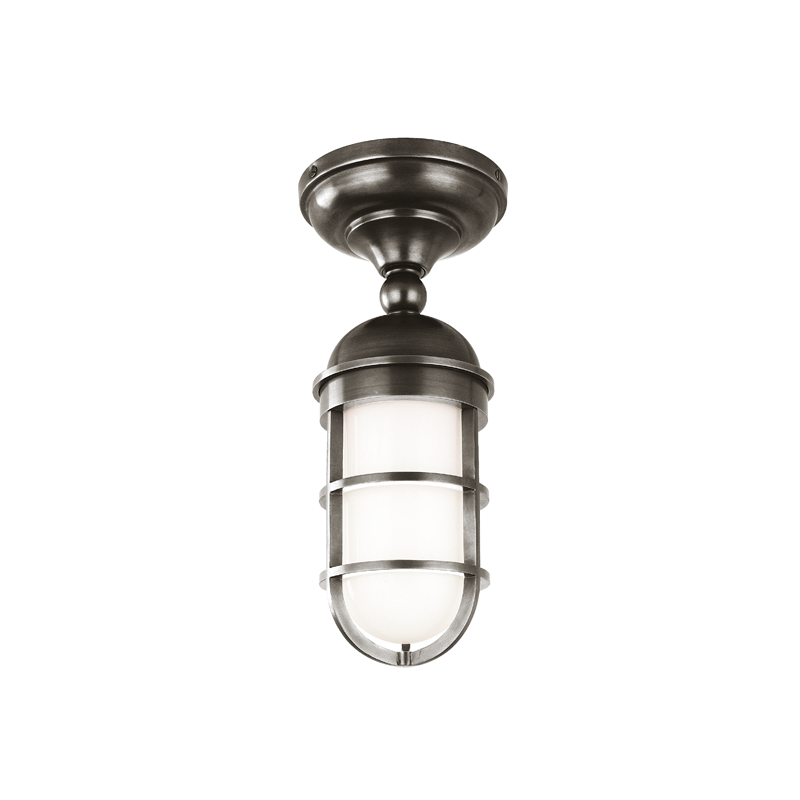 Hudson Valley Lighting Hudson Valley Lighting Groton Ceiling Lamp - Antique Nickel & Opal Glossy 3011-AN