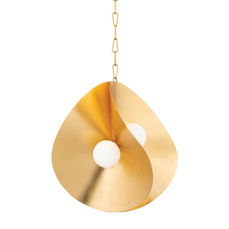 Corbett Corbett Peony 4 Light Pendant - Available in 2 Colors & 2 Sizes Gold Leaf / Medium: 24.5"h x 23.5"dia 330-24-GL