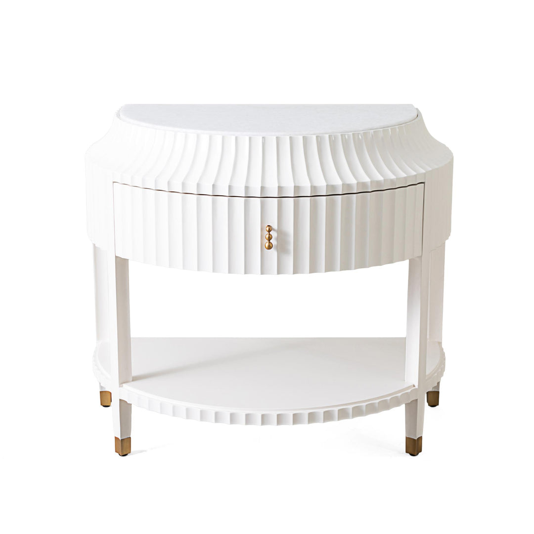 Global Views Fountain Bedside Chest - White