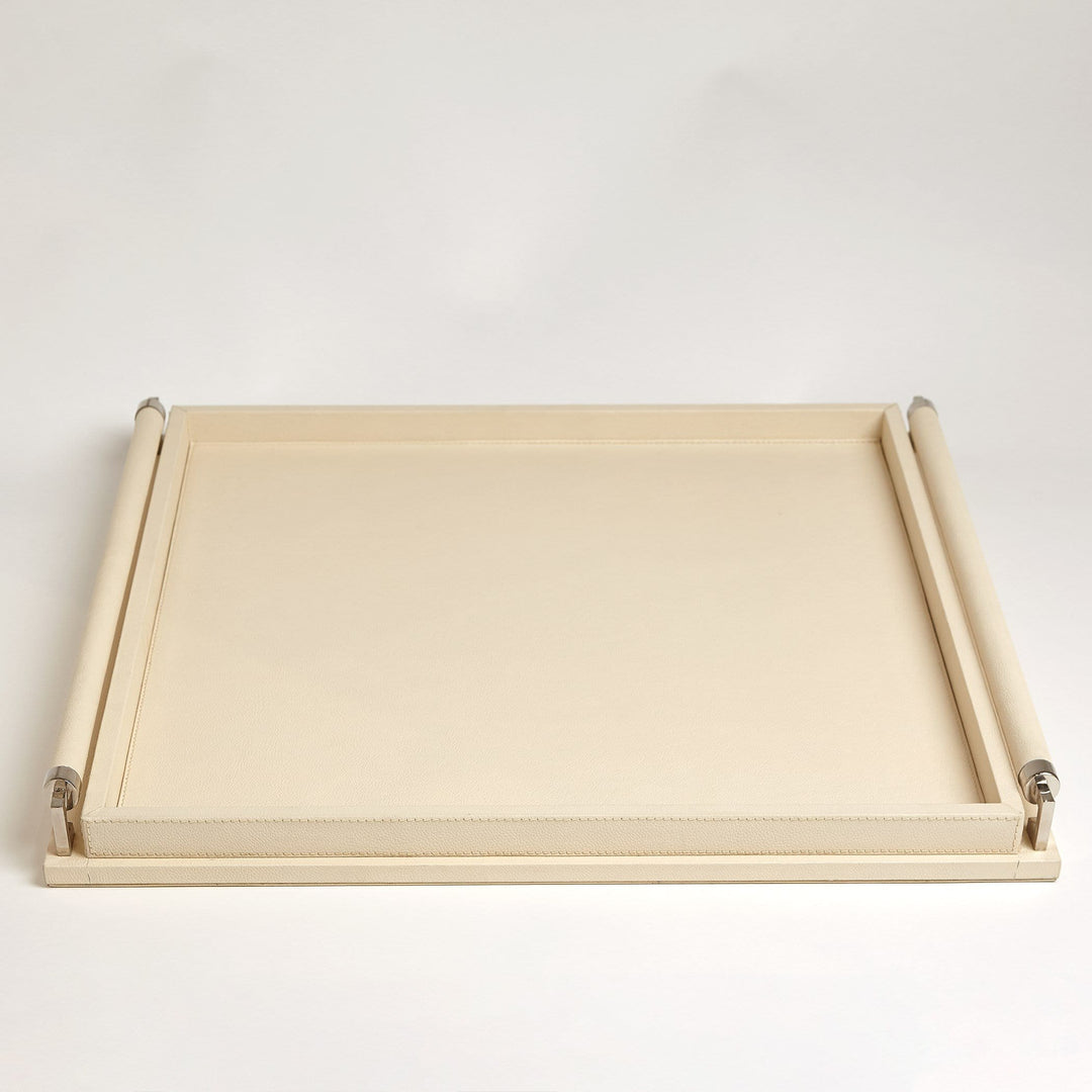 Global Views Global Views Wrapped Handle Tray Large - Ivory 9.91376