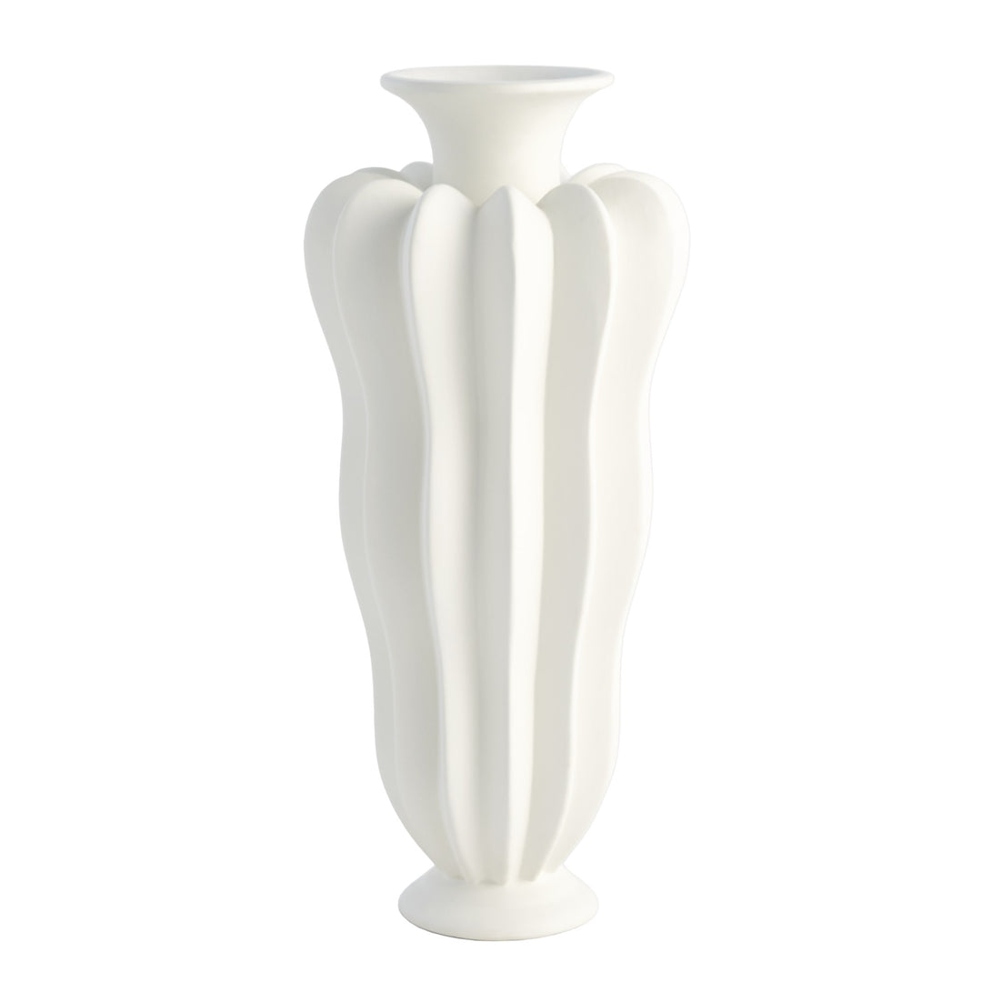 Global Views Spicchi Line Vase - Matte White