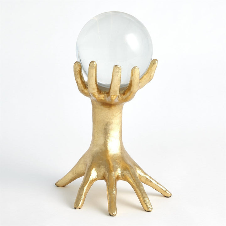 Global Views Global Views Hands on Sphere Holder Large in Gold Leaf 8.82912
