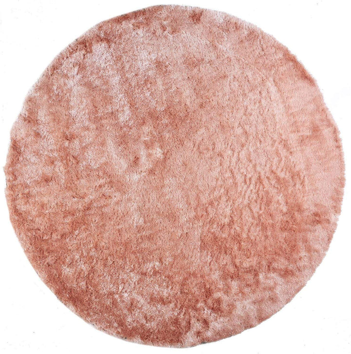 Feizy Feizy Indochine Plush Shag Rug - Available in 8 Sizes - Metallic Sheen Salmon Pink 8' x 8' Round 4944550FBLH000N80