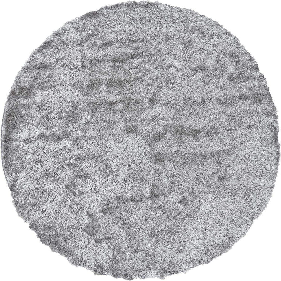 Feizy Feizy Indochine Plush Shag Rug - Available in 7 Sizes - Metallic Sheen Platinum & Gray 8' x 8' Round 4944550FPLA000N80