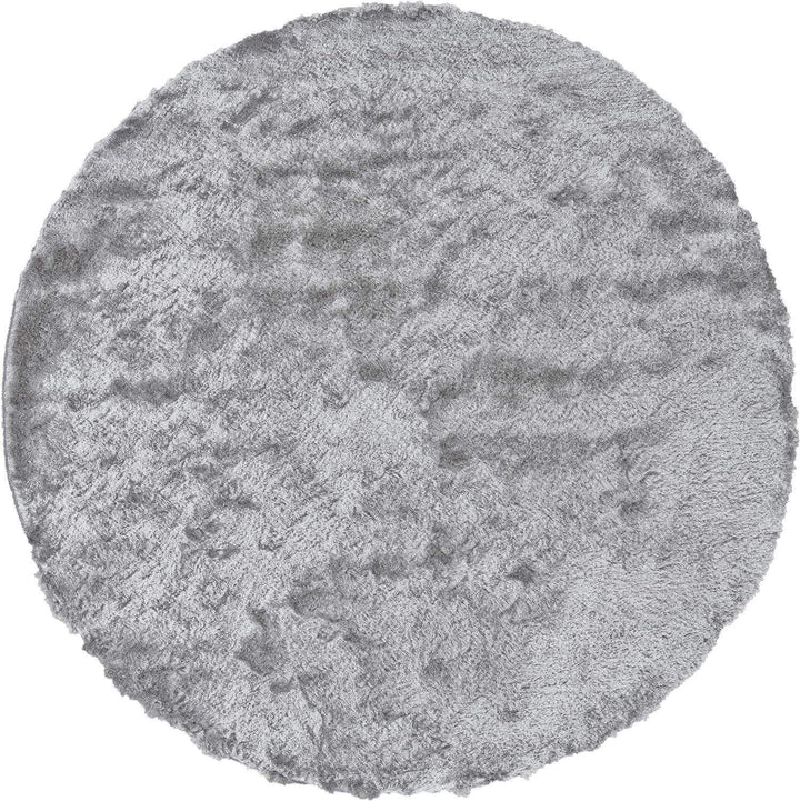 Feizy Feizy Indochine Plush Shag Rug - Available in 7 Sizes - Metallic Sheen Platinum & Gray 8' x 8' Round 4944550FPLA000N80