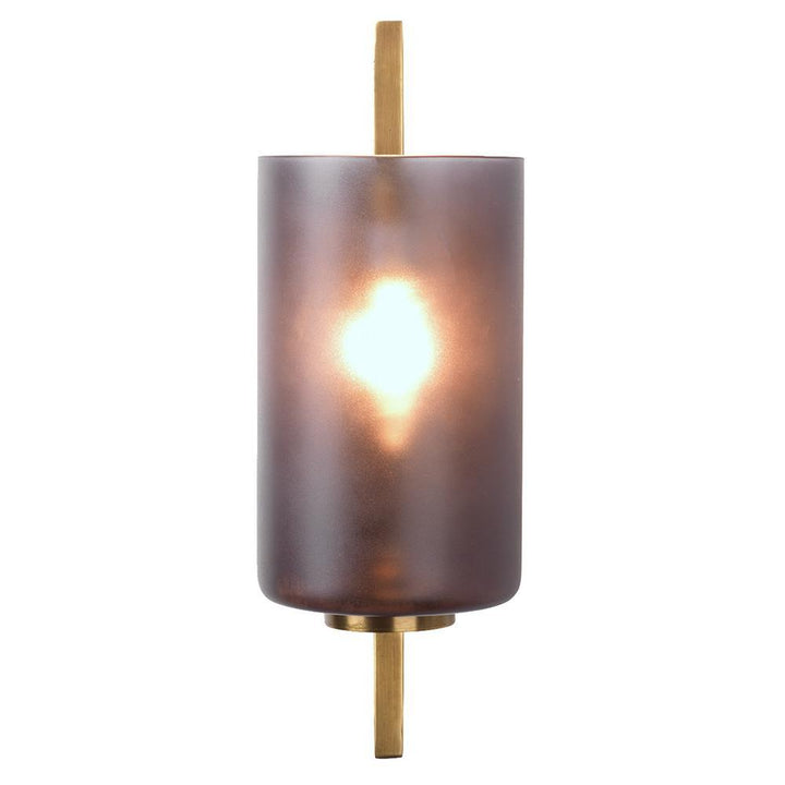 Jamie Young Jamie Young Blueprint Sconce in Antique Brass Metal and Gray Glass 4BLUE-SCABGR