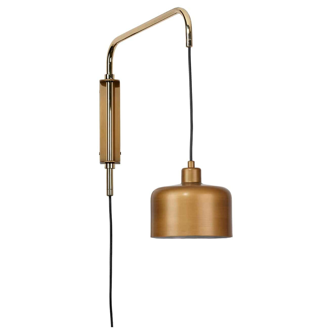 Jamie Young Jamie Young Inline Jeno Swing Arm Wall Sconce - Satin Brass - Available in 2 Sizes Small: 16"h x 7"w x 21"d 4JENO-SMBR
