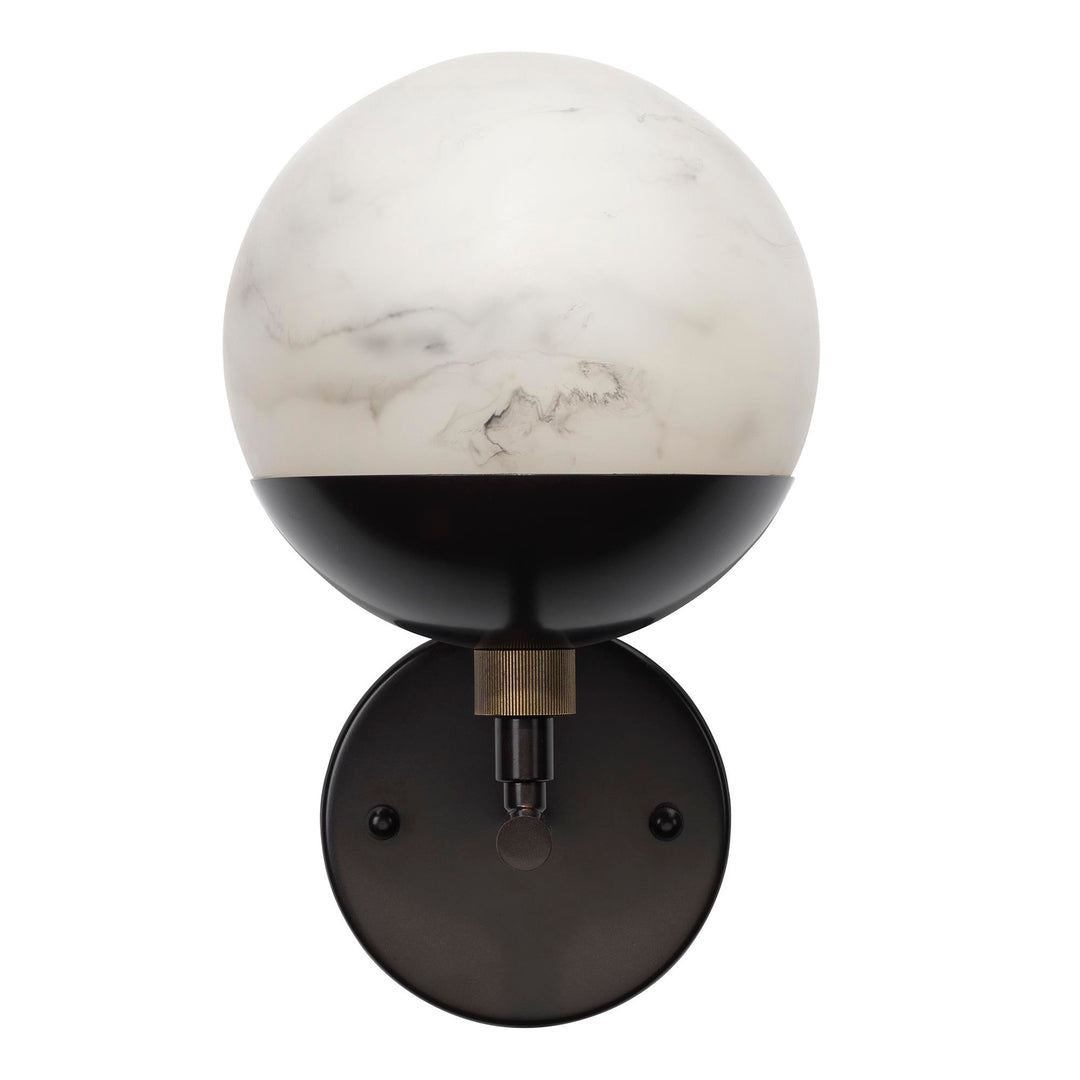 Jamie Young Metro Wall Sconce Faux White Alabaster and Oil Rubbed Bronze