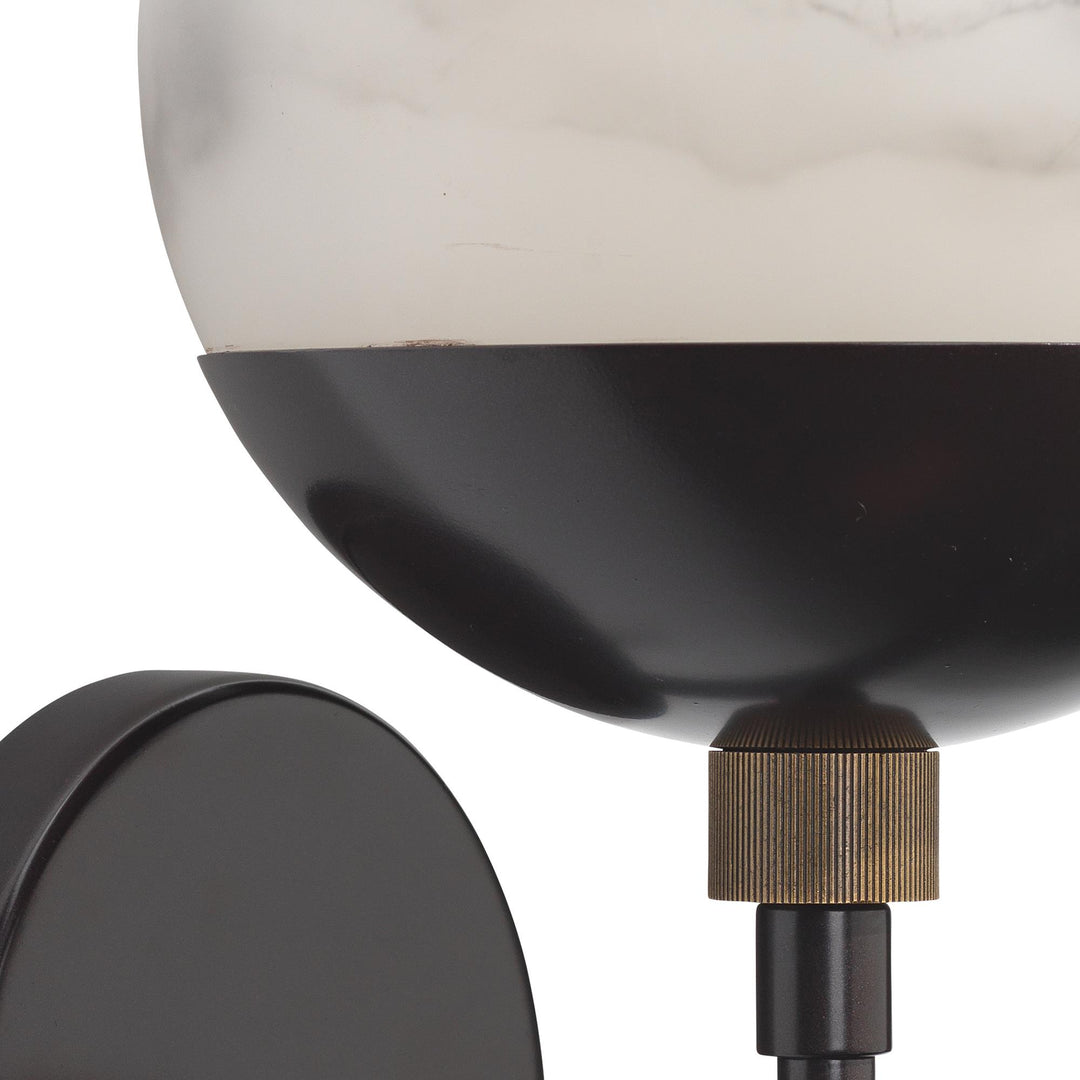 Jamie Young Metro Wall Sconce Faux White Alabaster and Oil Rubbed Bronze