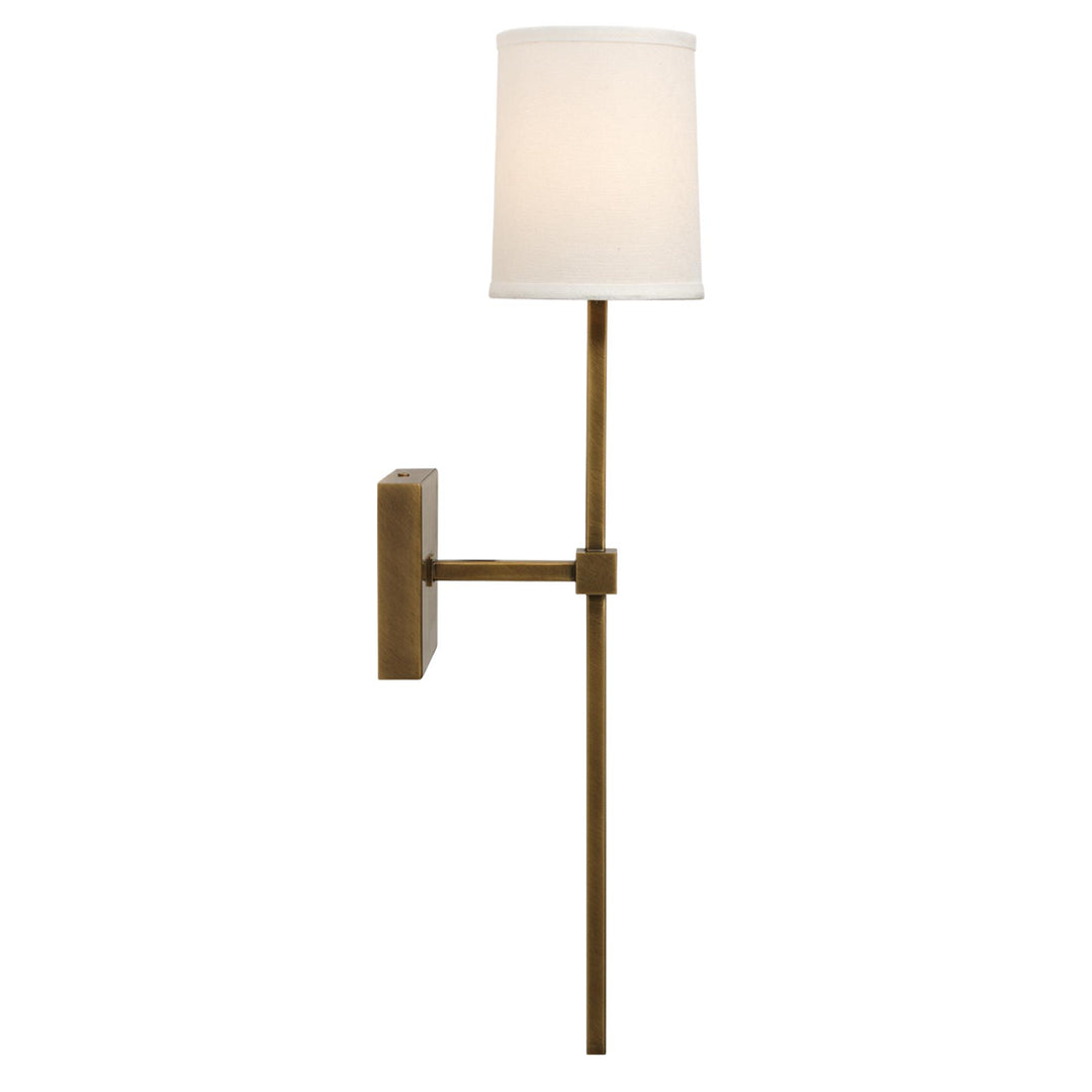 Jamie Young Minerva Wall Sconce - Antique Brass & White Linen White Linen