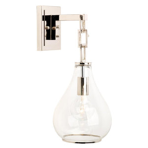 Jamie Young Jamie Young Tear Drop Hanging Wall Silver Sconce in Clear Glass 4TEAR-CLNI