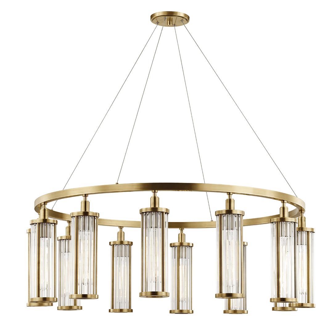Hudson Valley Lighting Hudson Valley Lighting Marley 12-Bulb Pendant - Aged Brass & Clear 9142-AGB