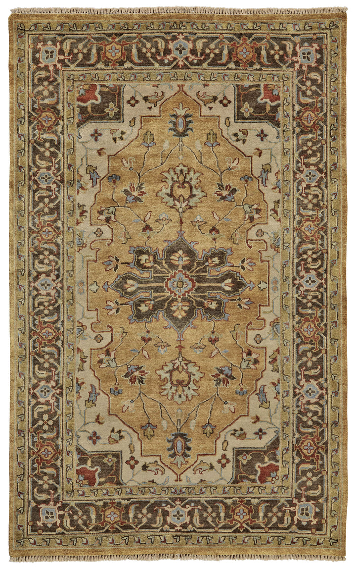 Feizy Feizy Ustad Taditional Persian Rug - Available in 5 Sizes - Honey Gold & Brown & Red 5'-6" x 8'-6" 5226112FGLDBRNE50