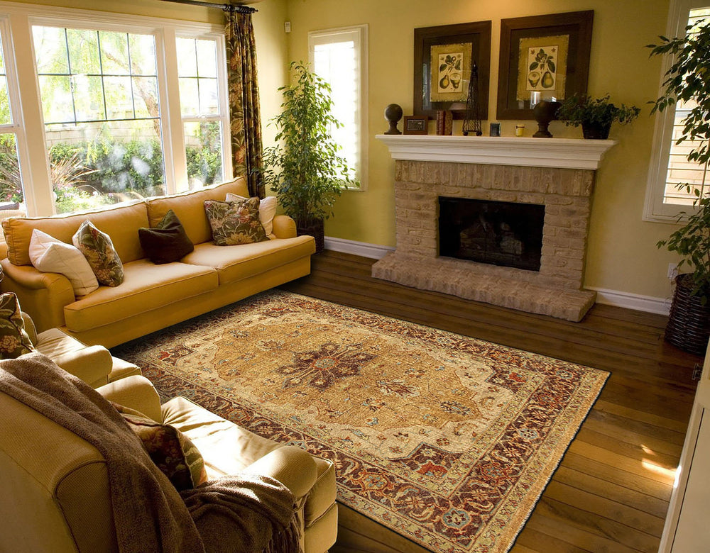 Feizy Feizy Ustad Taditional Persian Rug - Available in 6 Sizes - Honey Gold & Brown & Red