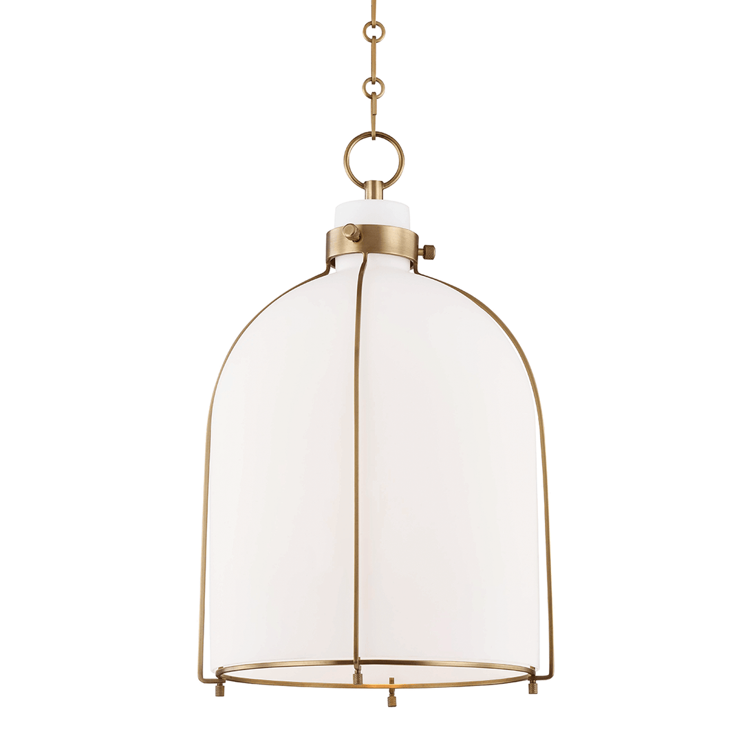 Hudson Valley Lighting Hudson Valley Lighting Eldridge Pendant - Aged Brass & Opal 7314-AGB