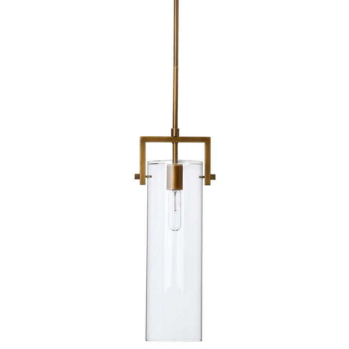 Jamie Young Jamie Young Inline Cambrai Pendant - Antique Brass & Clear Glass - Available in 2 Sizes Large: 17"h x 5.5"w x 5.5"d 5CAMB-LGBR