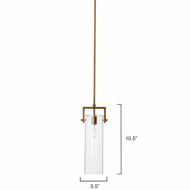 Jamie Young Jamie Young Inline Cambrai Pendant - Antique Brass & Clear Glass - Available in 2 Sizes
