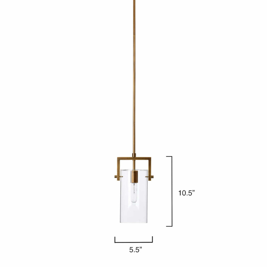 Jamie Young Jamie Young Inline Cambrai Pendant - Antique Brass & Clear Glass - Available in 2 Sizes