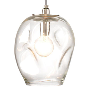 Jamie Young Jamie Young Dimpled Glass Pendant, Large in Clear Glass 5DIMP-LGCL