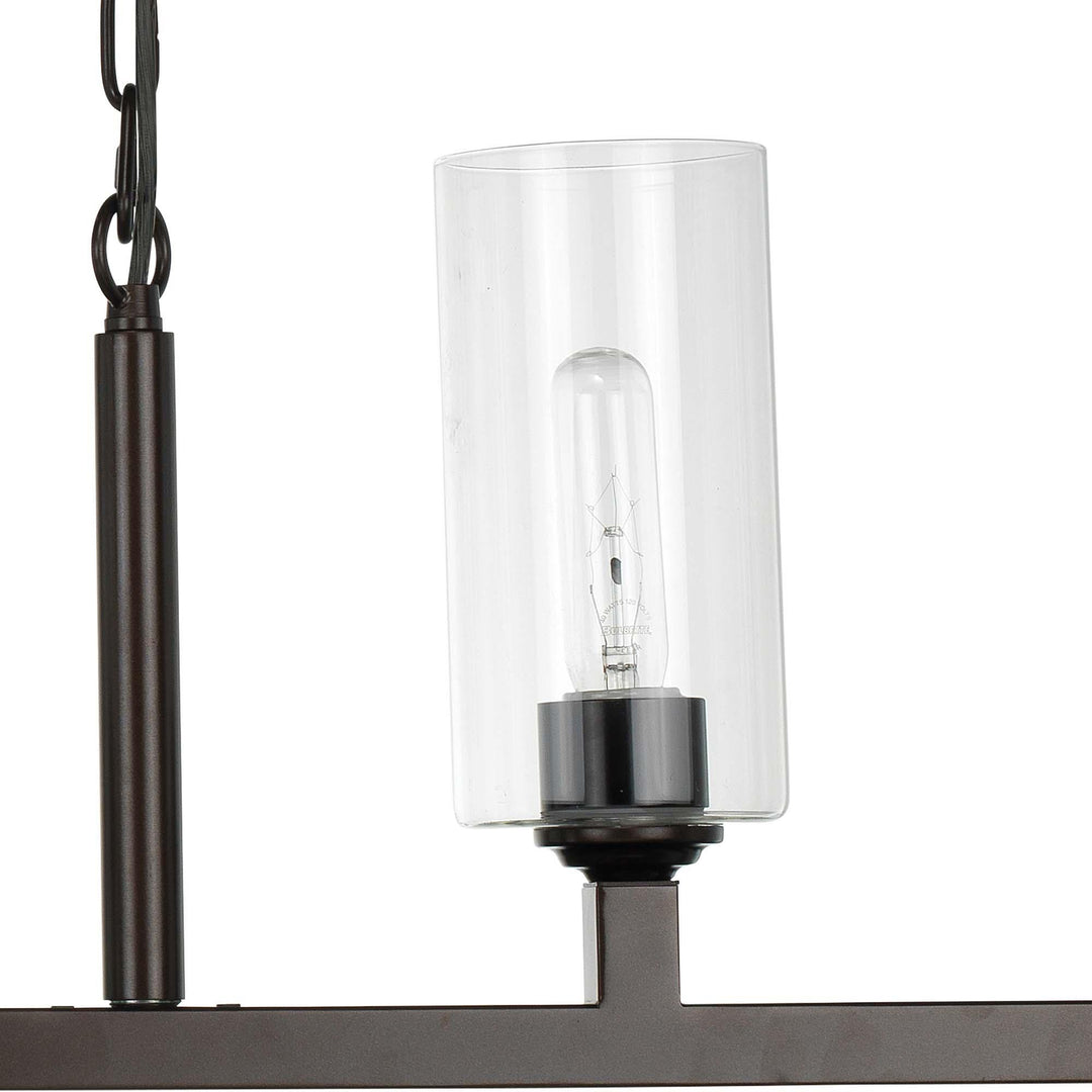 Jamie Young Linear 6 Light Chandelier - Oil Rubbed Bronze & Clear Glass Glass