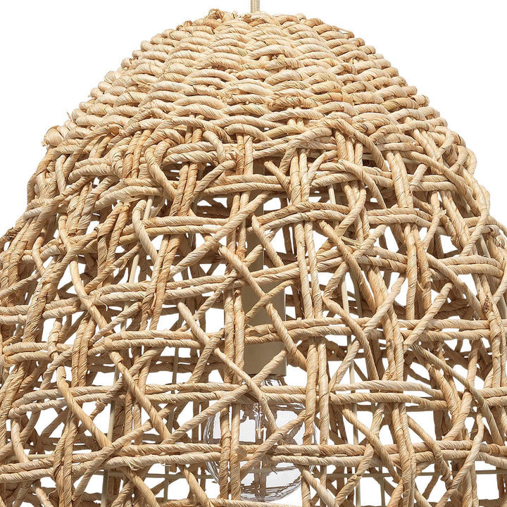 Jamie Young Netted Pendant Natural Corn Straw Rope