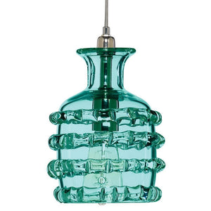 Jamie Young Jamie Young Small Ribbon Pendant in Lake Blue Glass 5RIBB-SMLB