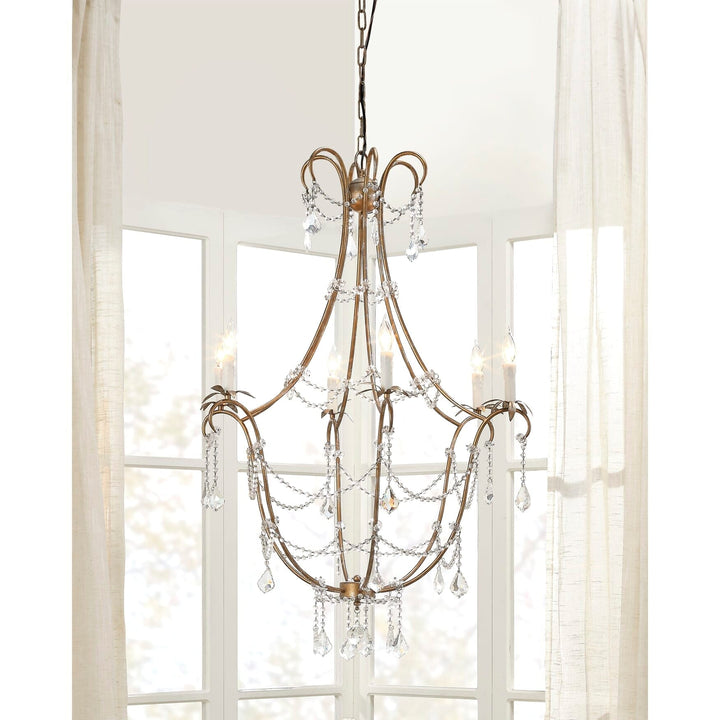 Jamie Young Jamie Young Inline Scarlett Chandelier - Champagne & Clear 5SCAR-CHAM