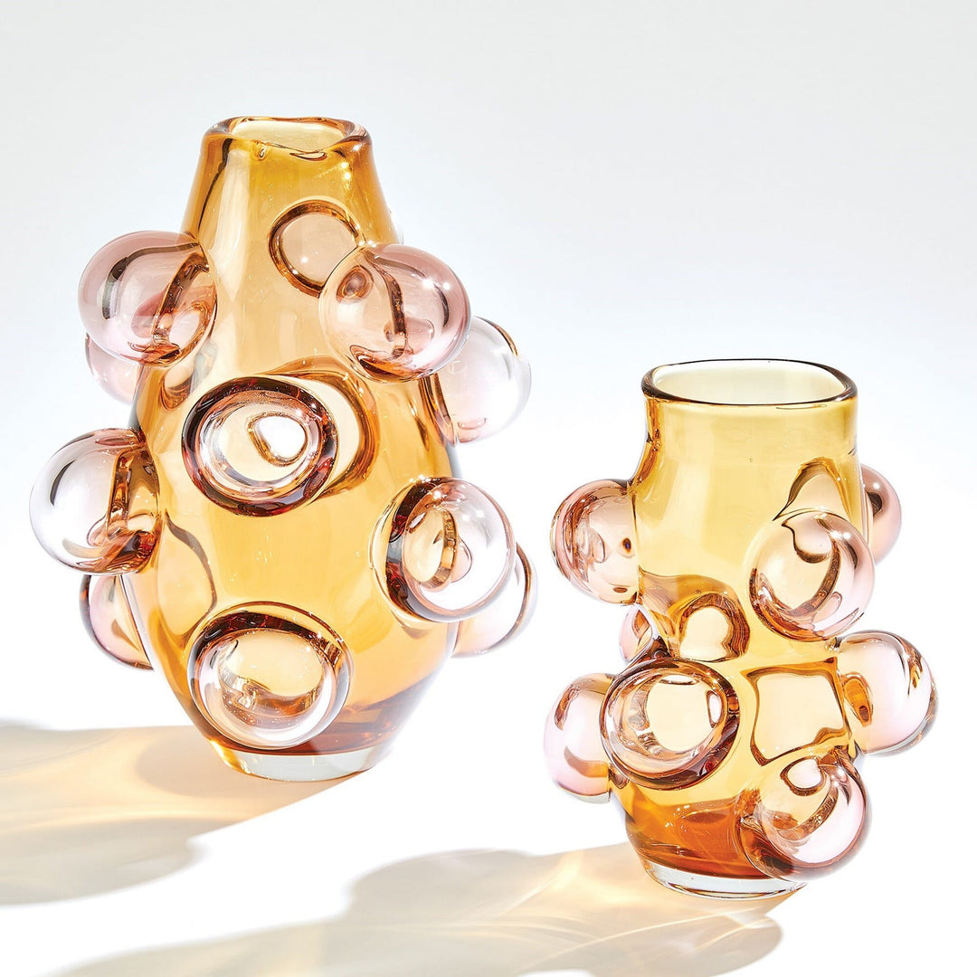 Bubbled Vase - Amber Blush - Available in 2 Sizes