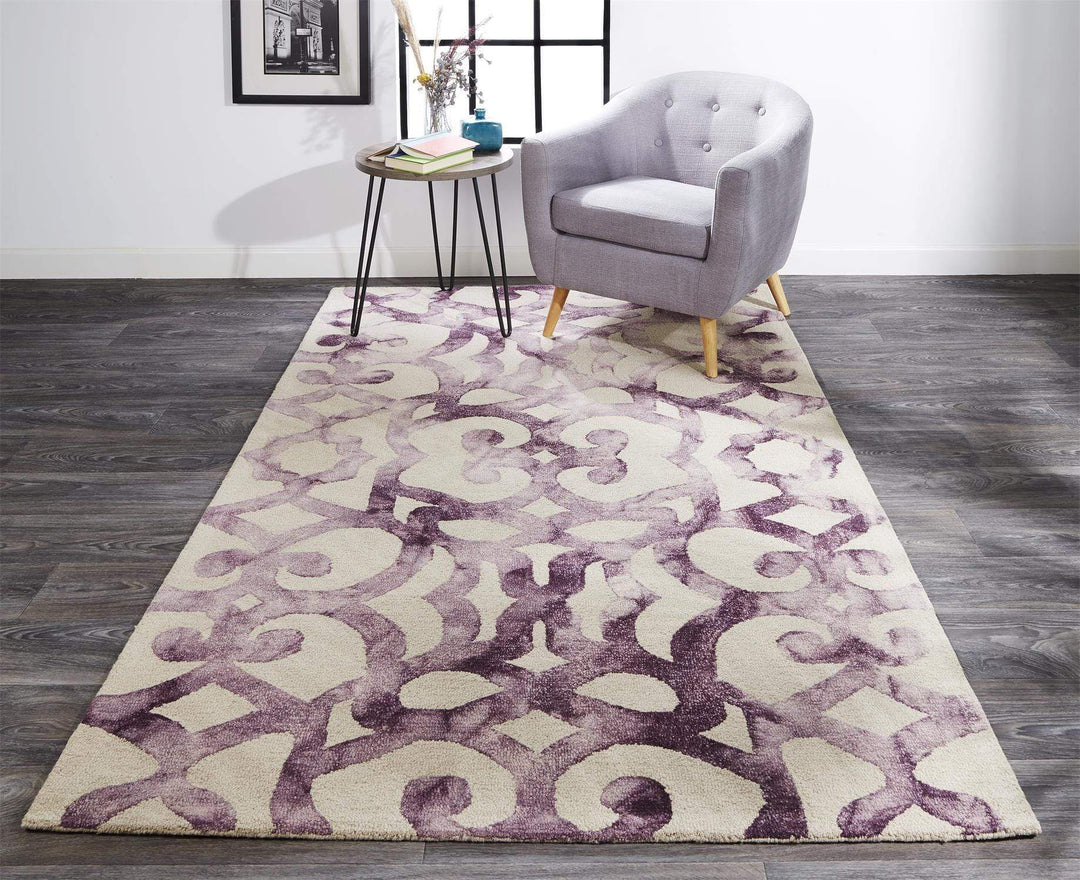 Feizy Feizy Lorrain Patterned Wool Rug - Available in 6 Sizes - Violet Scrollwork