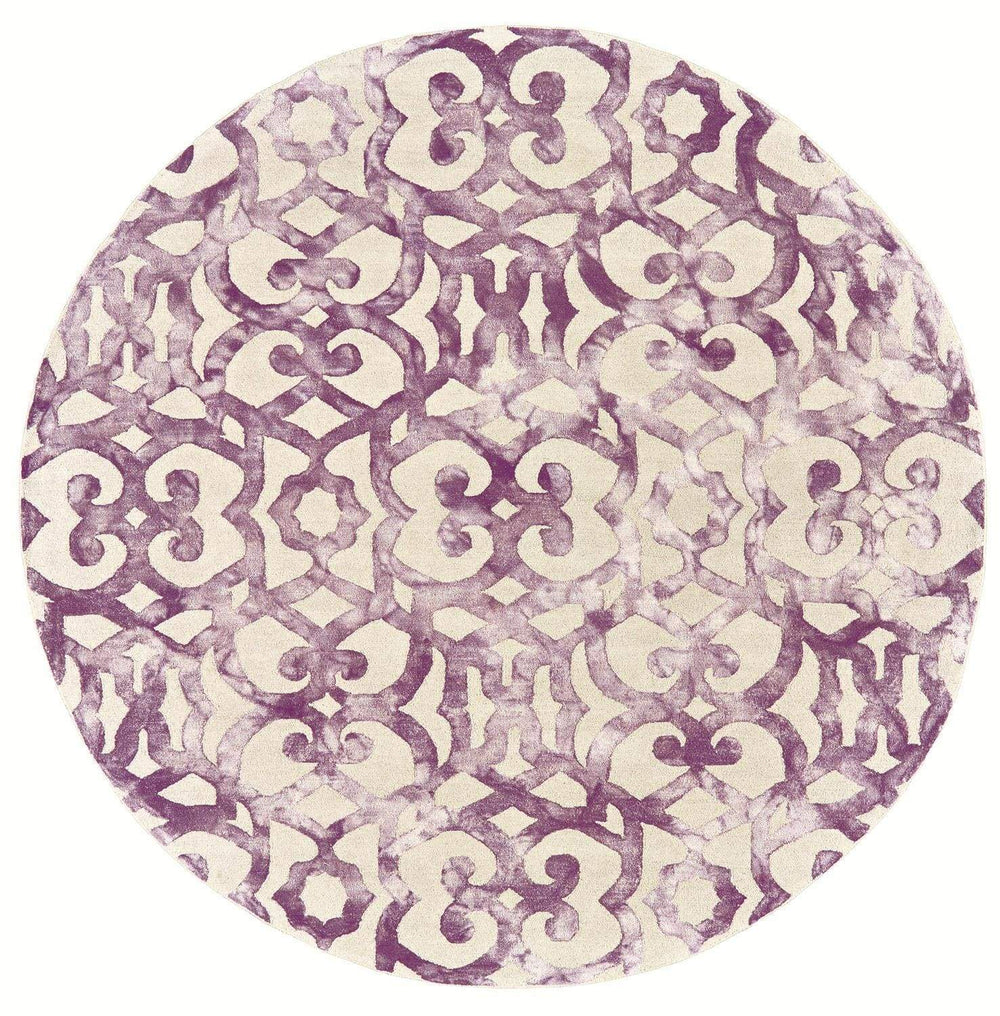 Feizy Feizy Lorrain Patterned Wool Rug - Available in 6 Sizes - Violet Scrollwork 10' x 10' Round 6108564FVIO000N95