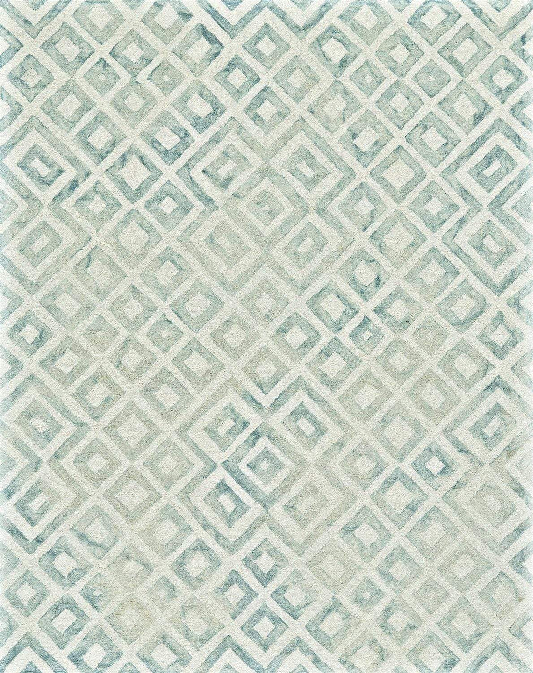 Feizy Feizy Lorrain Patterned Wool Rug - Available in 6 Sizes - Teal Green Diamonds 3'-6" x 5'-6" 6108572FMNR000C50