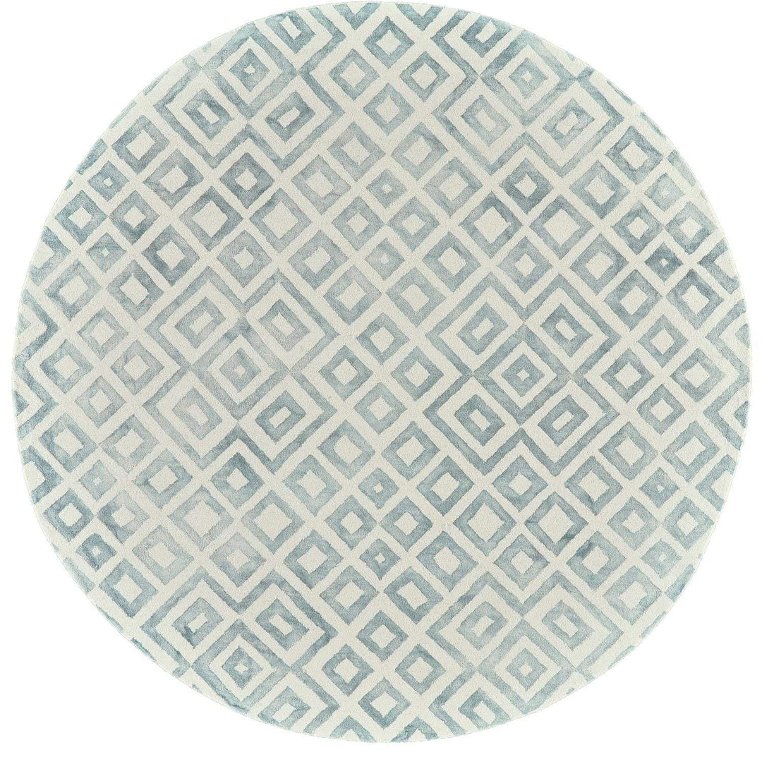 Feizy Feizy Lorrain Patterned Wool Rug - Available in 6 Sizes - Teal Green Diamonds 10' x 10' Round 6108572FMNR000N95