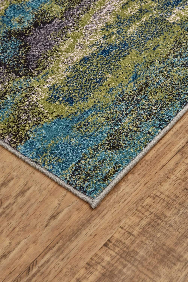 Feizy Feizy Brixton Contemporary Oil Slick Rug - Available in 10 Sizes - Teal Blue & Green