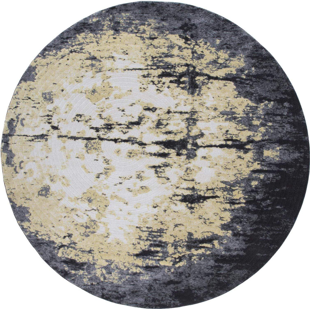 Feizy Feizy Bleecker Watercolor Effect Rug - Available in 8 Sizes - Graphite Gray & Straw Gold 8' x 8' Round 6173590FCHL000N80