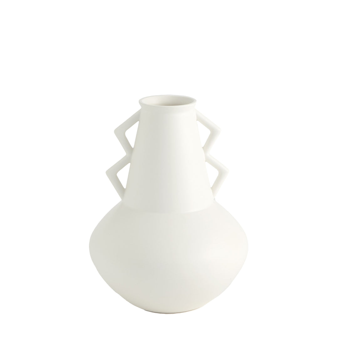 Global Views Crete Fat Bottom Vase - White