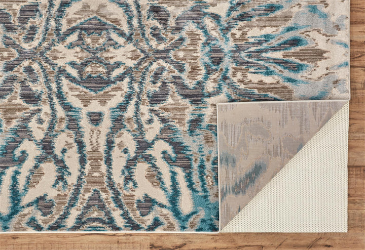 Feizy Feizy Keats Abstract Ikat Print Rug - Available in 8 Sizes - Aqua Blue Haze