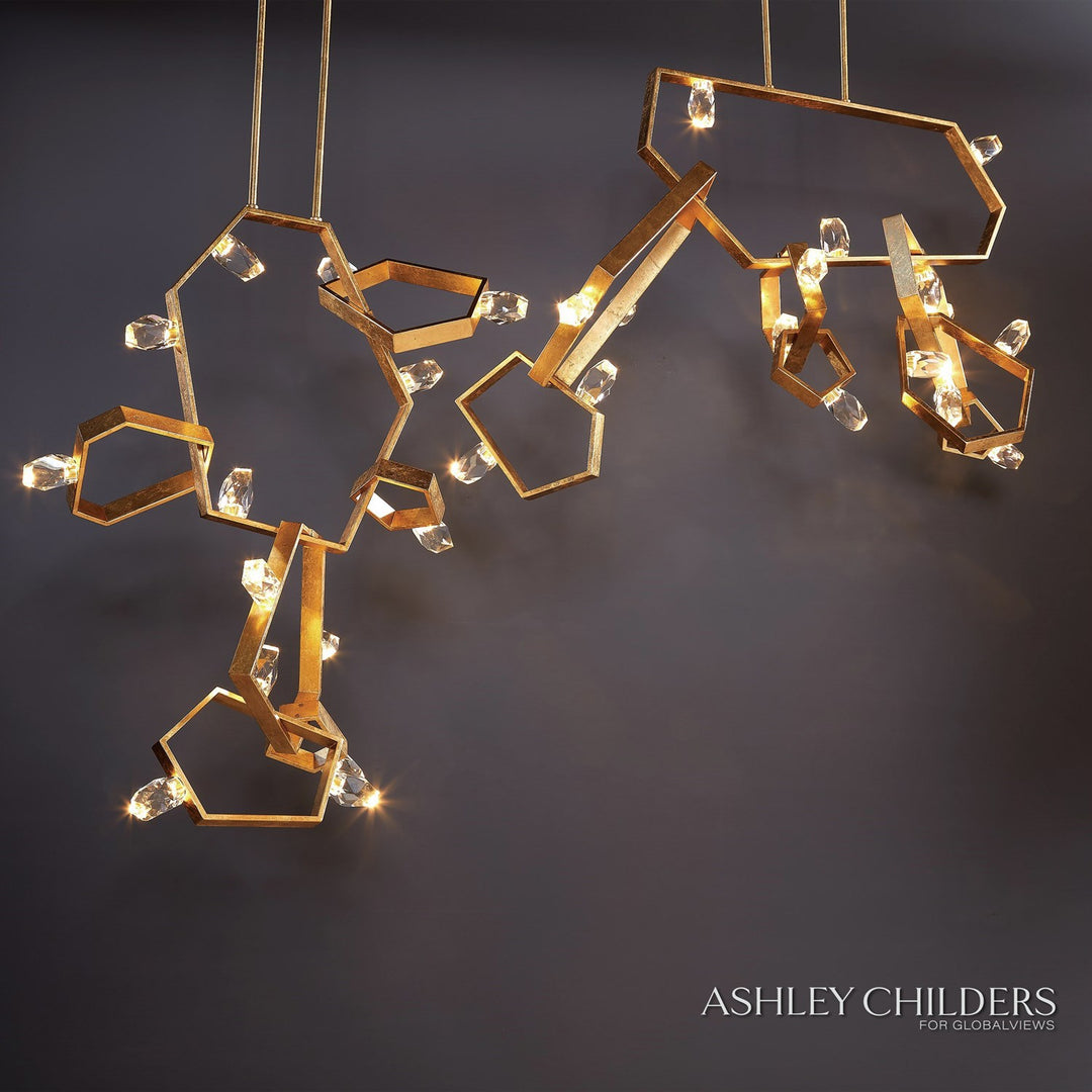 Global Views Ashton Chandelier - Horizontal - Gold