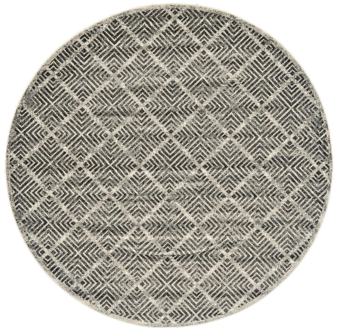 Feizy Feizy Katari Distressed Geometric Rug - Available in 8 Sizes - Gray & Taupe 8' x 8' Round 6613380FCASTPEN80