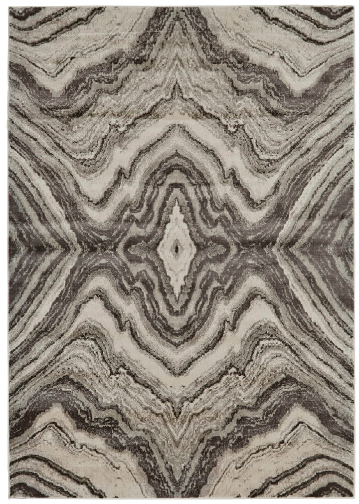 Feizy Feizy Katari Geode Print Rug - Available in 8 Sizes - Gray & Silver 4'-3" x 6'-3" 6613381FBIRSTEC16