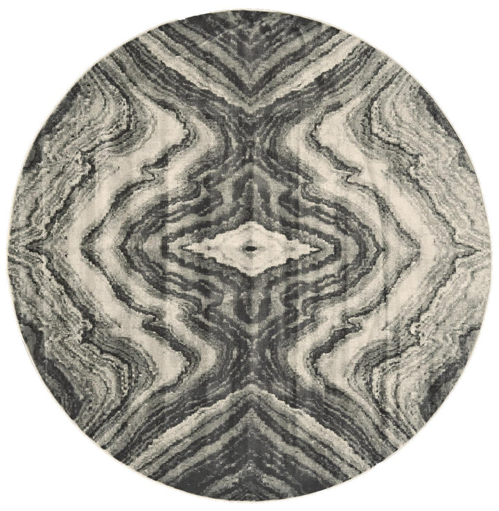Feizy Feizy Katari Geode Print Rug - Available in 8 Sizes - Gray & Silver 8' x 8' Round 6613381FBIRSTEN80