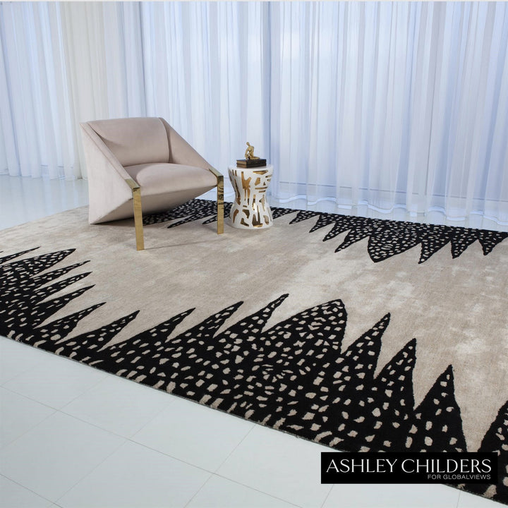 Global Views Tristan Rug - Beige Black - Available in 5 Sizes